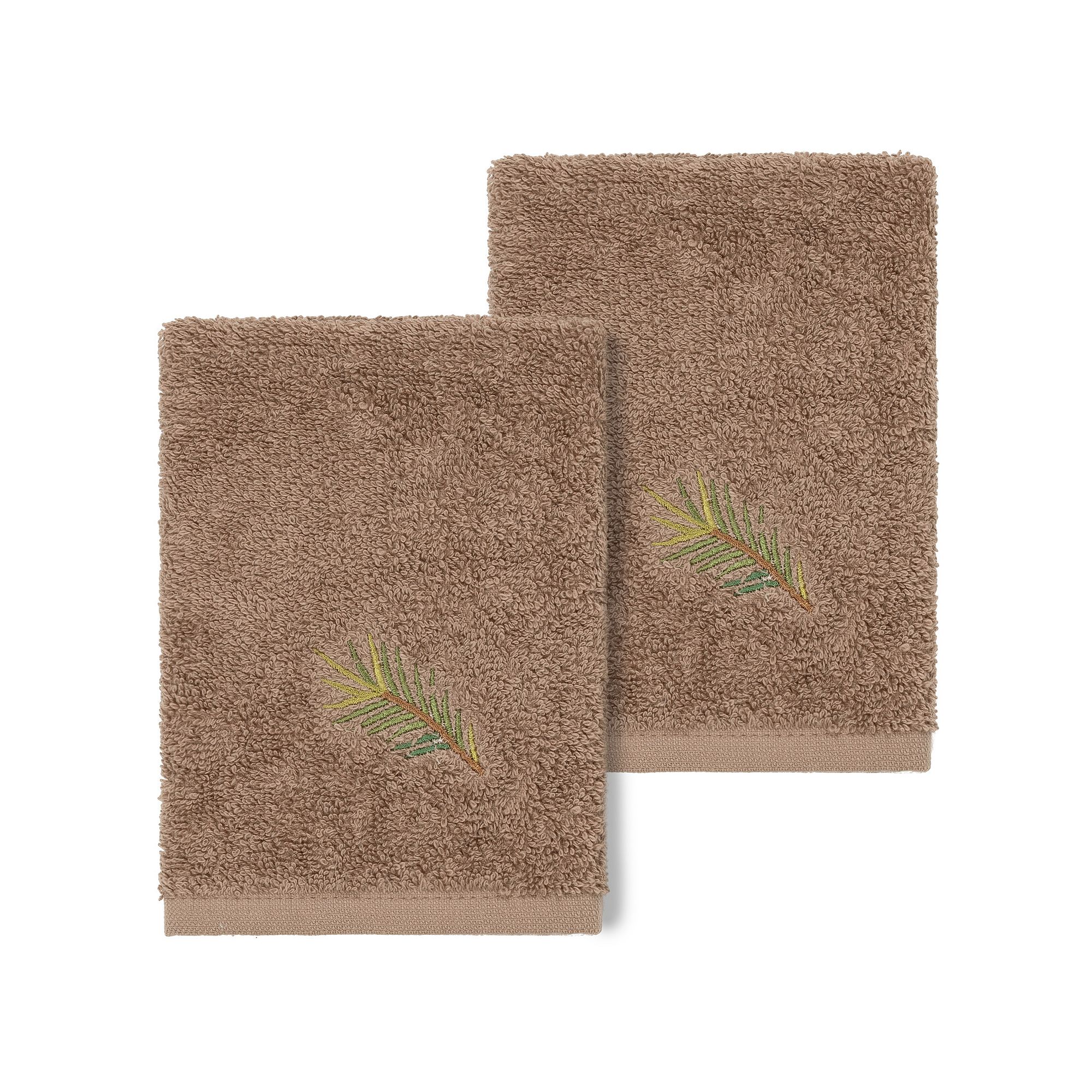 Linum Home Textiles Turkish Cotton Pierre 2-piece Embellished Washcloth Set