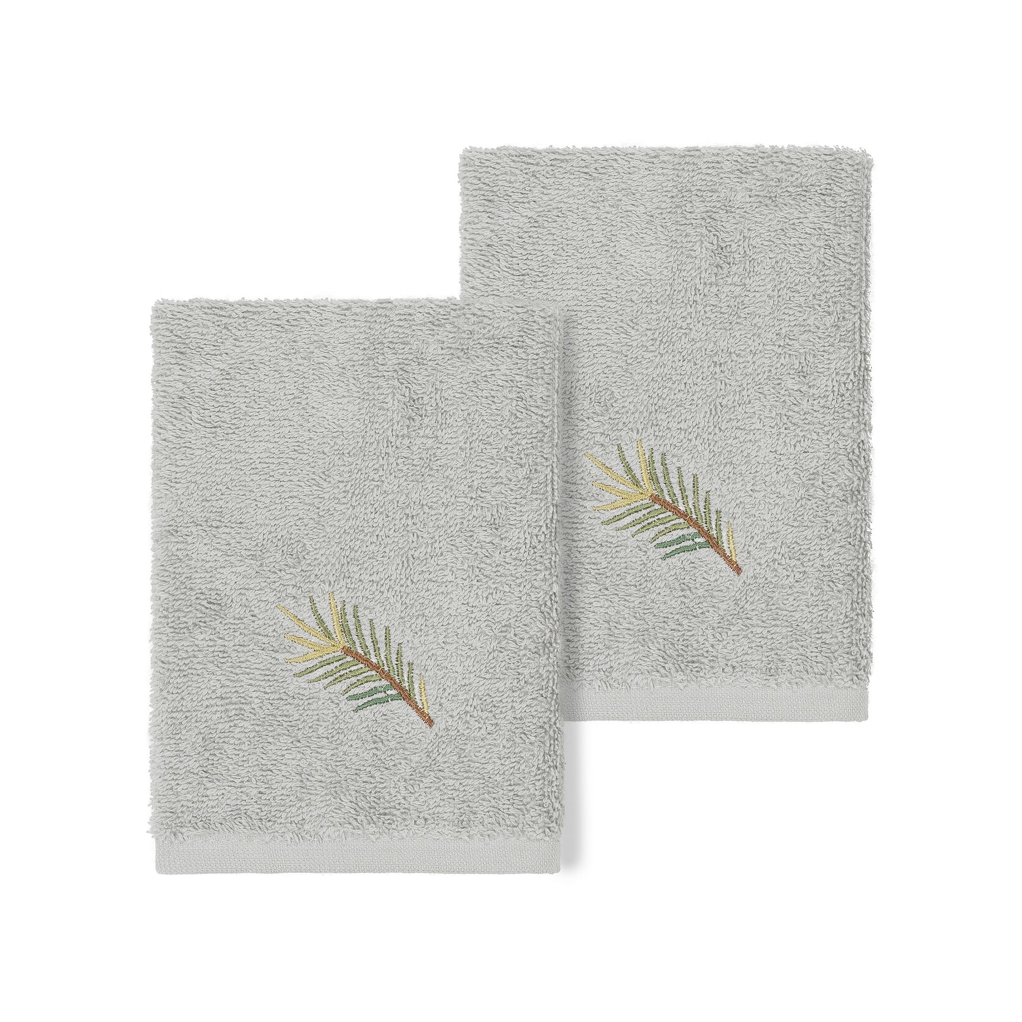 Linum Home Textiles Turkish Cotton Pierre 2-piece Embellished Washcloth Set