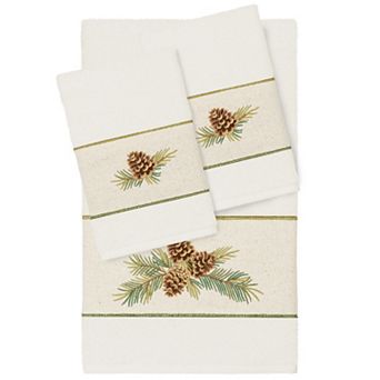 Linum Home Textiles Turkish Cotton Pierre 3 pc Embellished Towel Set