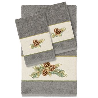 Linum Home Textiles Turkish Cotton Pierre 3 pc Embellished Towel Set