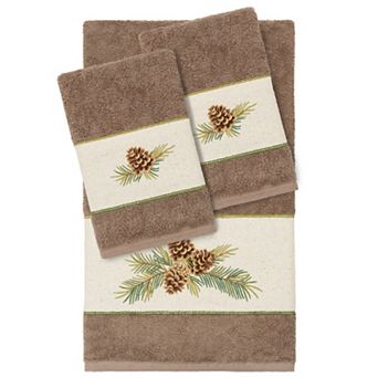Linum Home Textiles Turkish Cotton Pierre 3 pc Embellished Towel Set
