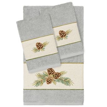 Linum Home Textiles Turkish Cotton Pierre 3 pc Embellished Towel Set