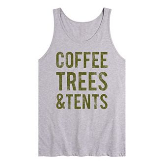 Men's Coffee Trees And Tents Tank Top