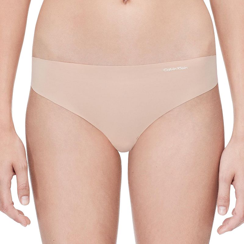 Women's Calvin Klein 3-pk. Invisibles Seamless Thong Panty Set QD3558, Size: XL, Black Speakeasy Bare
