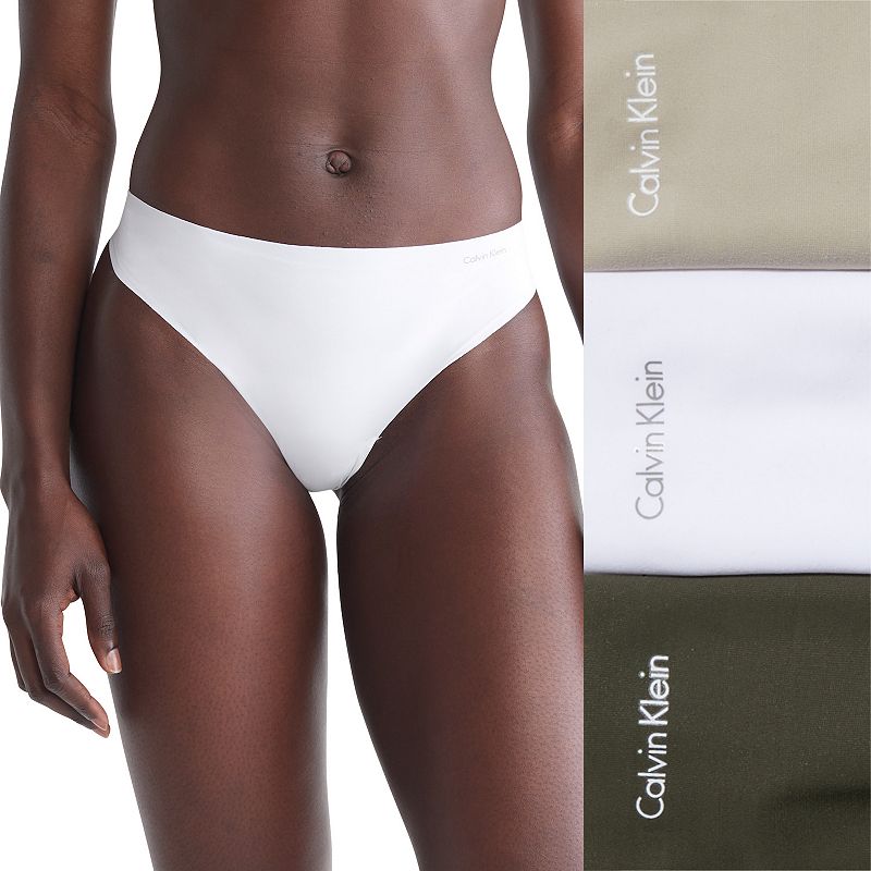 Womens Calvin Klein 3-pk. Invisibles Seamless Thong Panty Set QD3558, Size