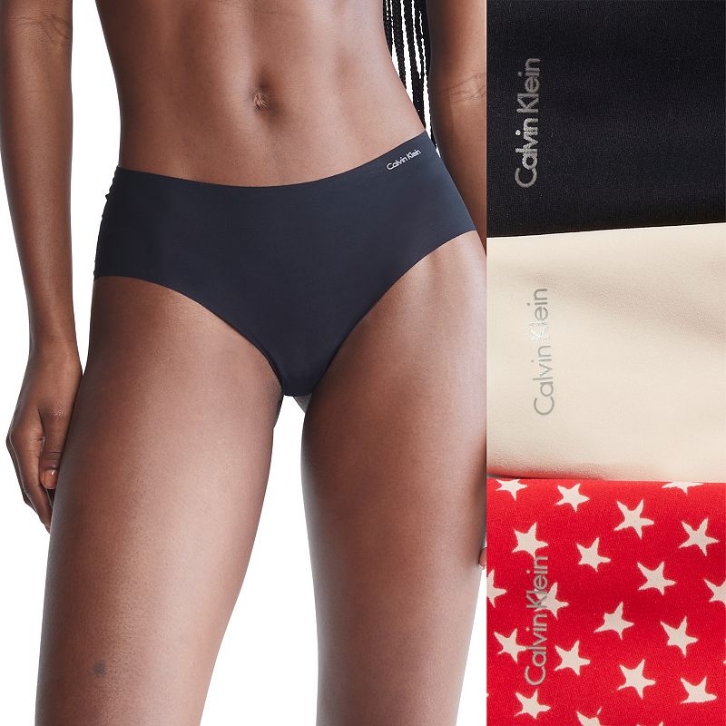 Womens Calvin Klein Invisibles 3-pack Hipster Panty Set QD3559, Size: Smal