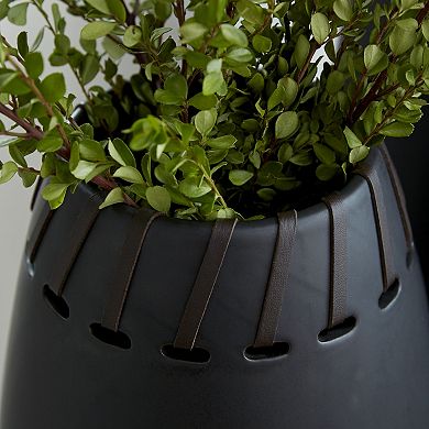 Stella & Eve Black Ceramic Vase 2-piece Set