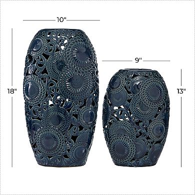 Stella & Eve Blue Cutout Decorative Vase Floor Decor 2-piece Set