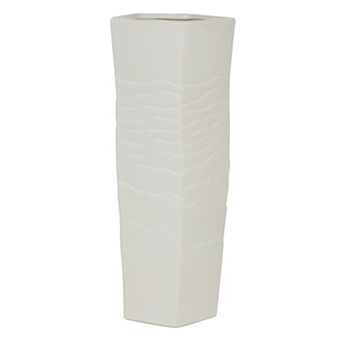 Stella & Eve 16 in Glossy White Ceramic Vase