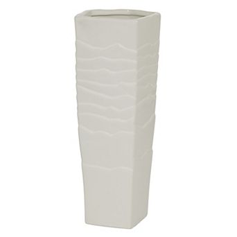 Stella & Eve 13 in Glossy White Ceramic Vase