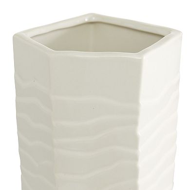 Stella & Eve 13-in. Glossy White Ceramic Vase