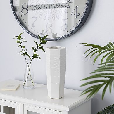 Stella & Eve 13-in. Glossy White Ceramic Vase