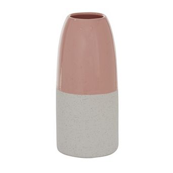 Stella & Eve Modern Two-Tone Pink Ceramic Vase
