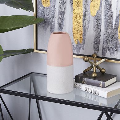 Stella & Eve Modern Two-Tone Pink Ceramic Vase