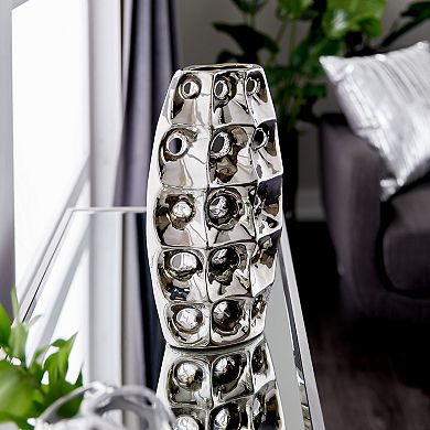Stella & Eve Silver Finish Vase Table Decor