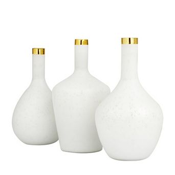 Stella & Eve Metallic Detail Vase Table Decor 3 pc Set