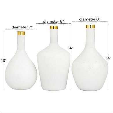 Stella & Eve Metallic Detail Vase Table Decor 3-piece Set
