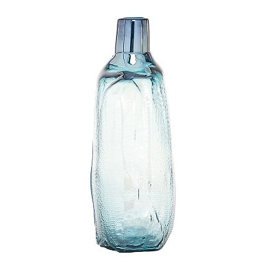 Stella & Eve Tall Modern Blue Glass Vase