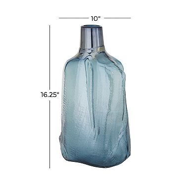 Stella & Eve Tall Modern Blue Glass Vase