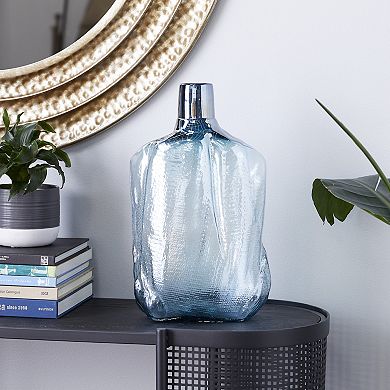 Stella & Eve Tall Modern Blue Glass Vase