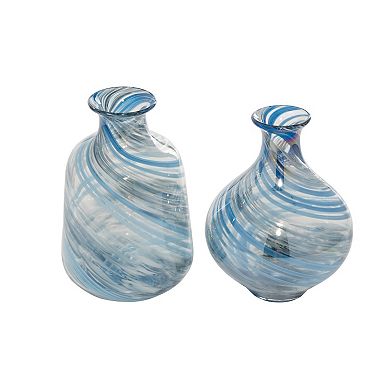 Stella & Eve Blue Glass Vase 2-piece Set