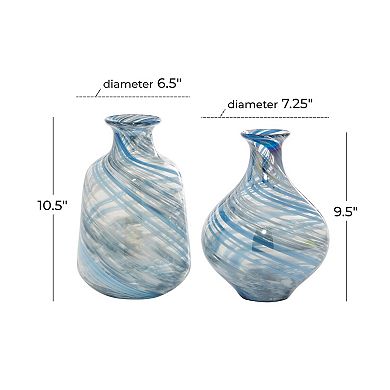 Stella & Eve Blue Glass Vase 2-piece Set