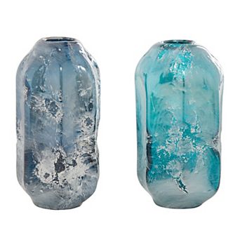 Stella & Eve Blue Glass Vase Table Decor 2 pc Set