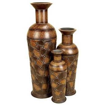 Stella & Eve Brown Iron Vase 3 pc Set
