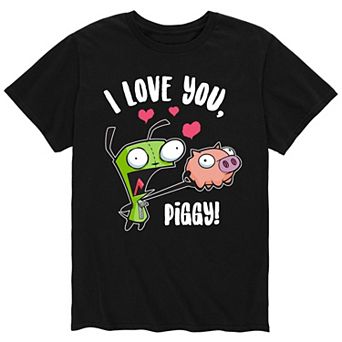 Men's Invader Zim Valentines Love Piggy Tee