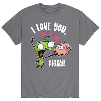Men's Invader Zim Valentines Love Piggy Tee
