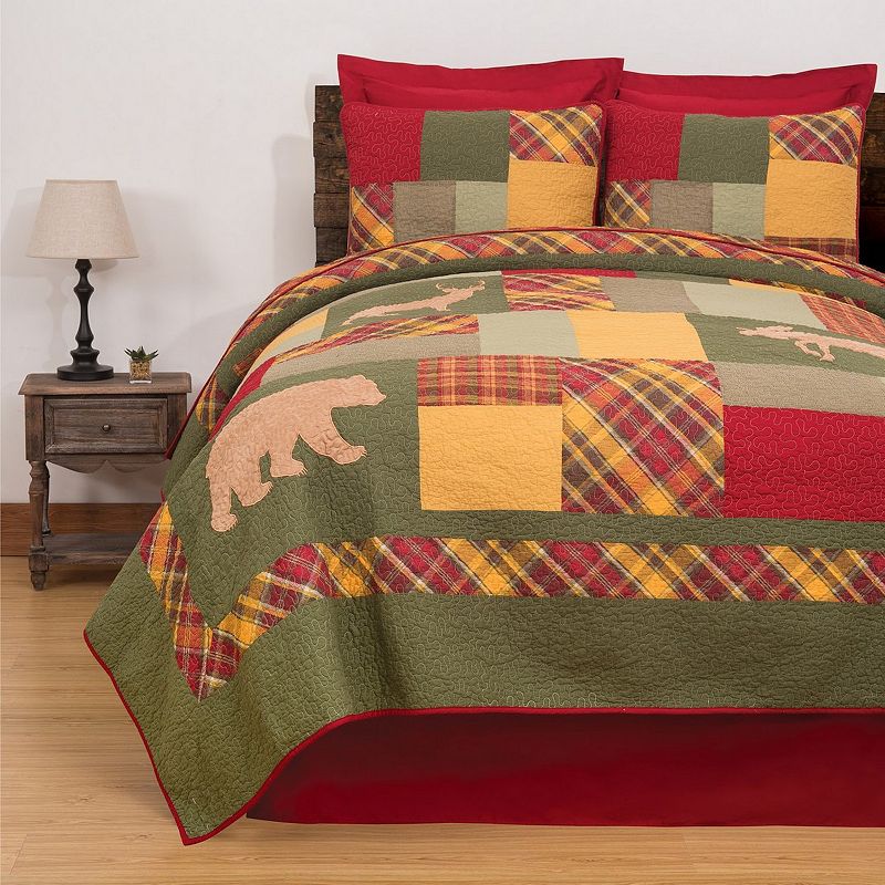C&F Home Buckley Lodge Quilt Set with Shams, Green, King