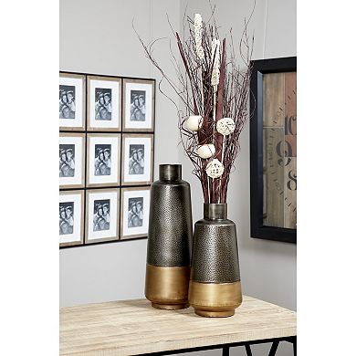 Stella & Eve Hammered Metal Vase 2-piece Set