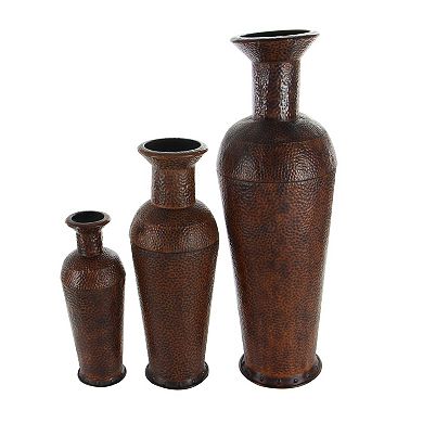 Stella & Eve Brown Iron Vase Rustic Design 3-piece Set