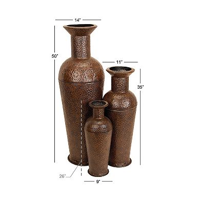 Stella & Eve Brown Iron Vase Rustic Design 3-piece Set