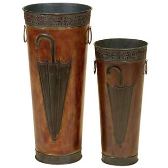 Stella & Eve Brown Iron Umbrella Accent Vase 2 pc Set