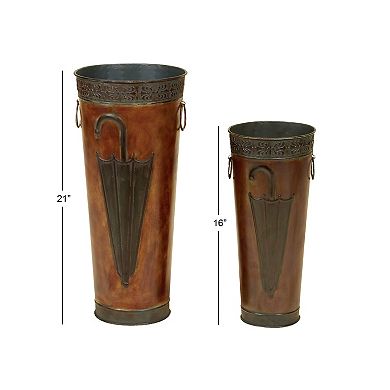 Stella & Eve Brown Iron Umbrella Accent Vase 2-piece Set