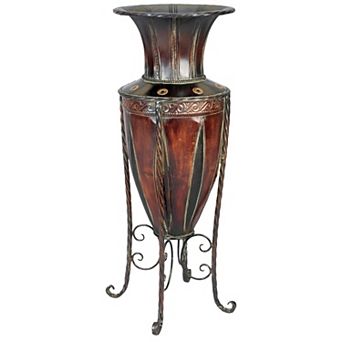 Stella & Eve Rustic Brown Iron Vase with Stand