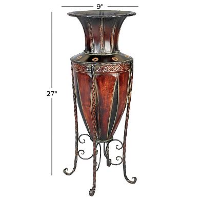 Stella & Eve Rustic Brown Iron Vase with Stand