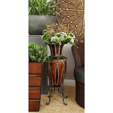 Stella & Eve Rustic Brown Iron Vase with Stand