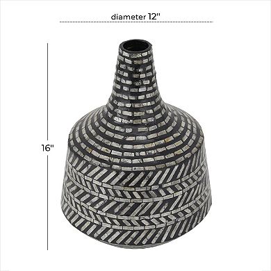 Stella & Eve Black Shell Decorative Vase Floor Decor