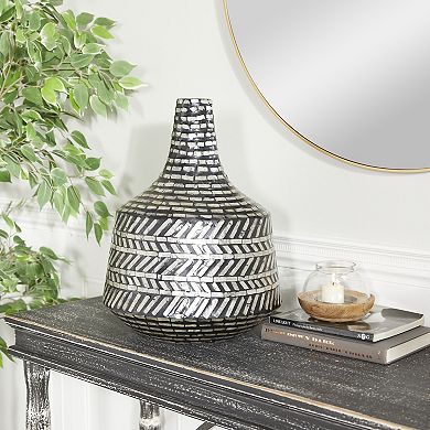 Stella & Eve Black Shell Decorative Vase Floor Decor
