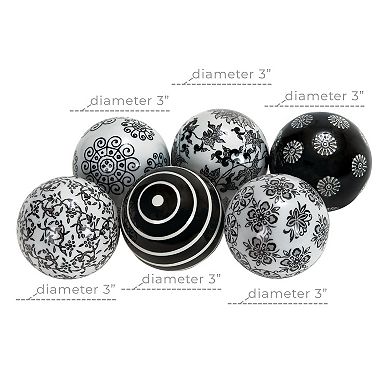 Stella & Eve Printed Orbs Vase Filler Table Decor 6-piece Set