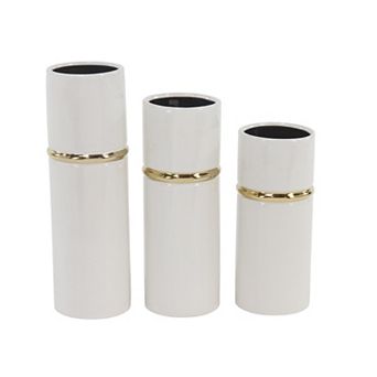 Stella & Eve White Ceramic Vase 3 pc Set