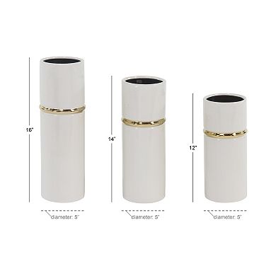 Stella & Eve White Ceramic Vase 3-Piece Set