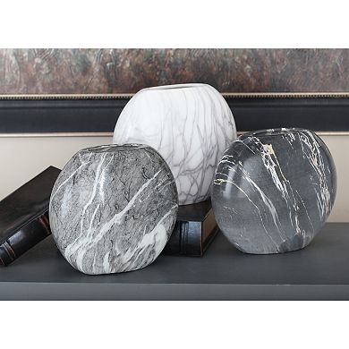 Stella & Eve Marble Finish Vase Table Decor 3-piece Set