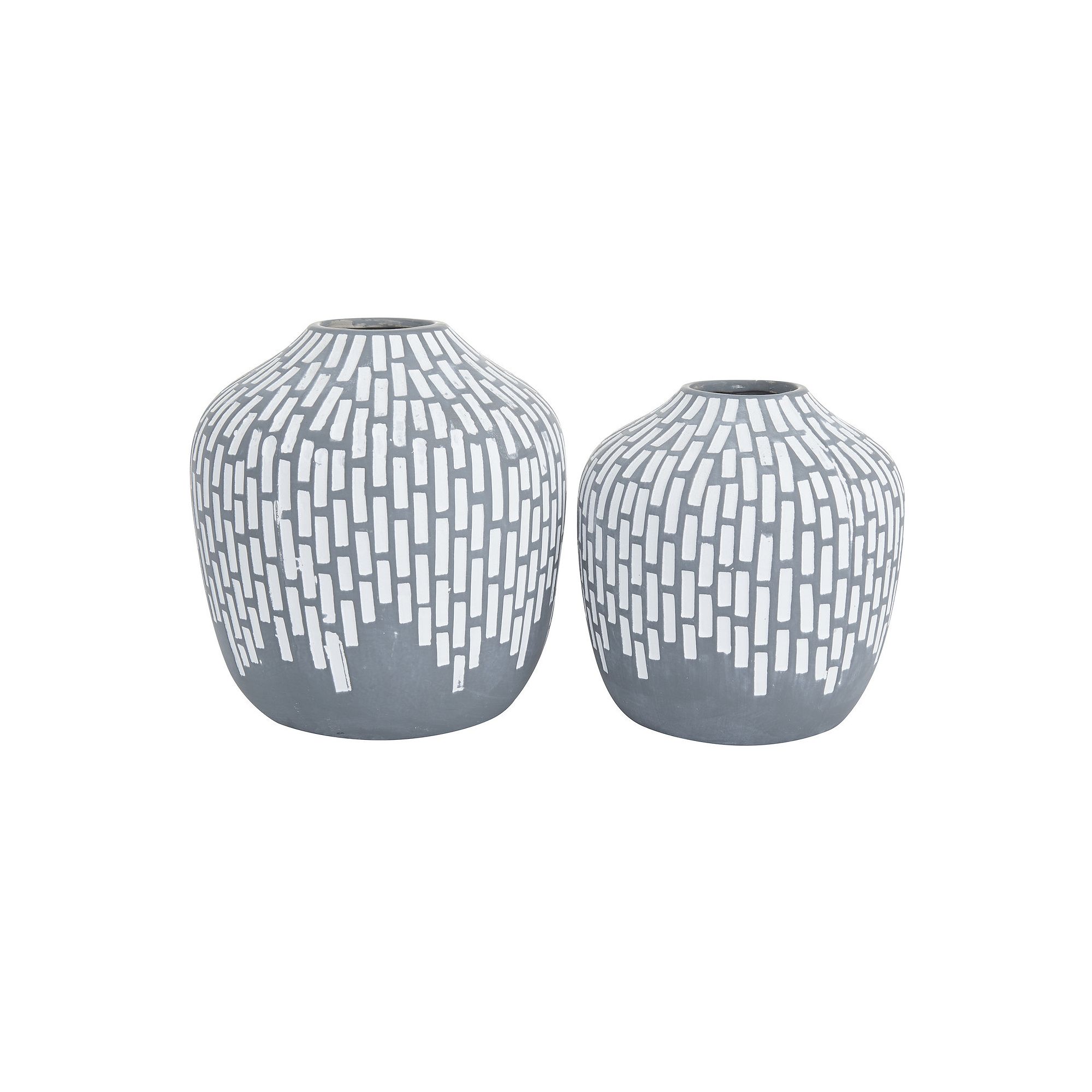 Stella & Eve Line Pattern Vase Table Decor 2-piece Set, Gray