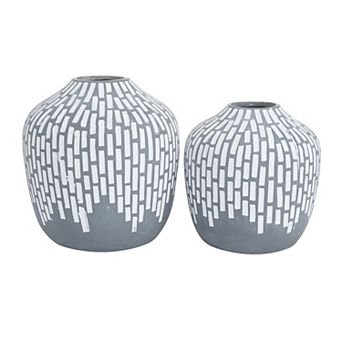Stella & Eve Line Pattern Vase Table Decor 2 pc Set