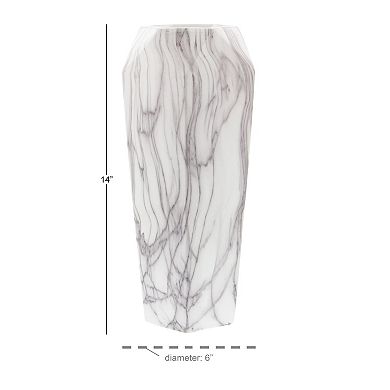 Stella & Eve Geometric Marble Finish Vase Floor Decor