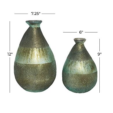 Stella & Eve Glass Teardrop Vase 2-Piece Set