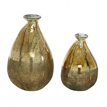 Stella & Eve Glass Teardrop Vase 2 pc Set